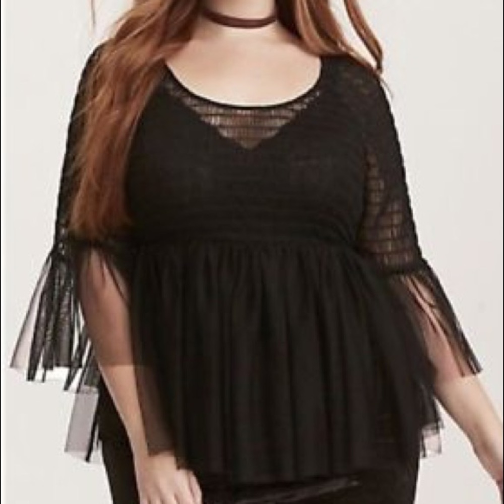 Torrid tulle black top!